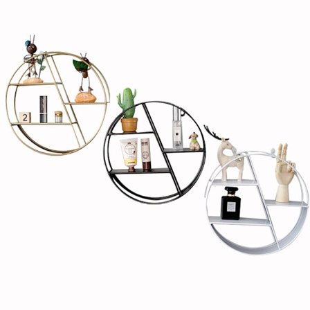 Väggmonterad hylla utan stansning, väggmonterad hylla med krokar, kreativ hylla för hem, vardagsrum, sovrum, väggförvaring, hylla