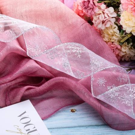 /#/2 Pakka 6.3cm 11 jaardia Organza Nauha Lumikide Langallinen Läpikuultava Kimalle Nauha/#/