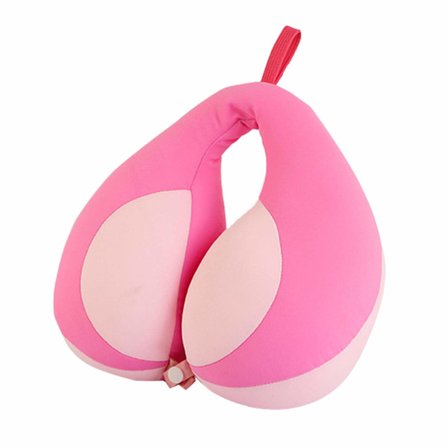 Resepåse för barn, premium nackstöd i U-form - Slappna av och sov säkert när som helst, rosa (rosa)