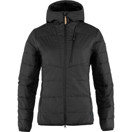Fjällräven Women's Keb Padded Hoodie Jacket in Black | Size: 2XS, Primaloft
