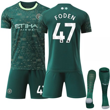 25-26 Manchester City Tredje Bortedrakt Fotballdrakt Barn Voksen med Sokker