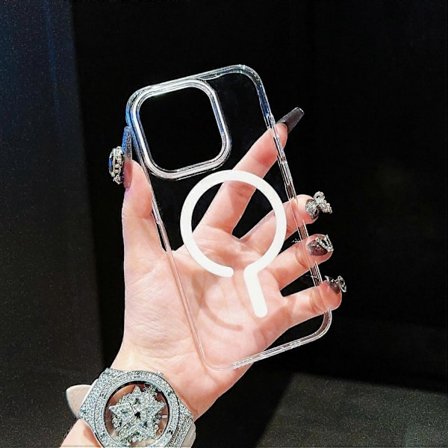 Skal för iPhone 16 Pro Max Kompatibelt med MagSafe Skyddande TPU+PC Telefonfodral - Orange