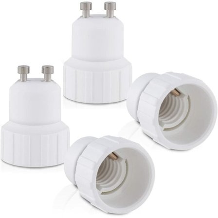 4x GU10 til E14 fatning adapter - GU10 til E14 fatning konverter - Bajonet fatning adapter til halogen LED pære