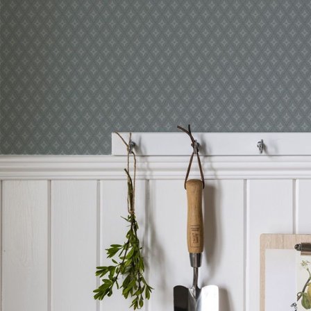 Duro Tapet, Lillstjärna 680-04 Blommor & Blad, L, Blå, Färg & tapeter