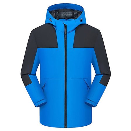 Vindtæt og vandtæt herrejakke med hætte, tyk, vandtæt og varm jakke