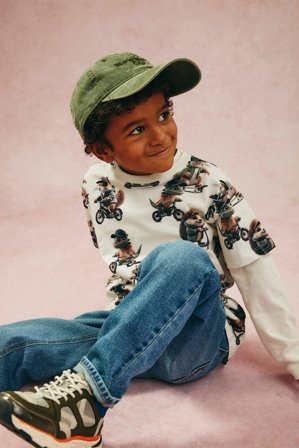 Kappahl | Kuviollinen t-paita Luonnonvalkoinen 110/116 | Luonnonvalkoinen