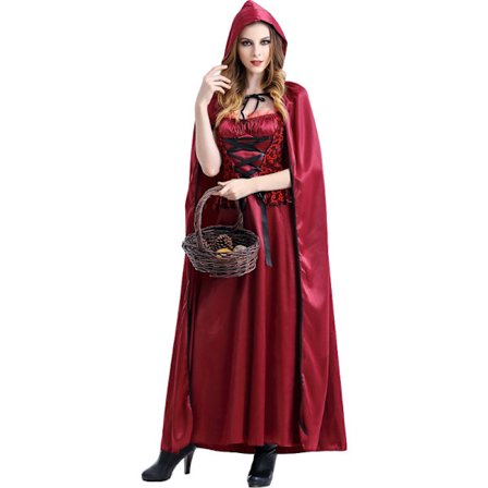 Halloween kostume Lille Rødhætte kostume voksen system fristelse kvindelig rollespil vampyr prinsesse lang nederdel sjal