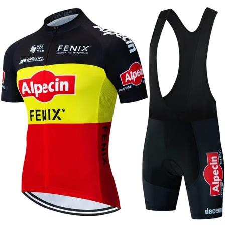 Ny Trend 2023 Alpecin Fenix Cykelhold Team Jersey Cykel Maillot Tøj Bukser Dragt Mænd Sommer Mtb 20d Cykelshorts Shirts Gold XXL