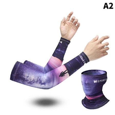 Sommer kjølende armermer, hode-, ansikts- og nakkeskjerfsett A2 par