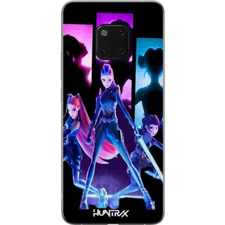 Kompatibel Mobilcover til Huawei Huawei Mate 20 Pro Futuristisk pigegruppe illustration med neonlys og stærke farver i sci-fi æstetik