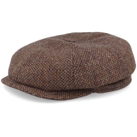 MJM Hats - Bruin flatcap Cap - Blue Line Mio Shetland Wool Brown Flat Cap @ Hatstore