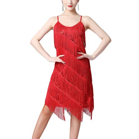 Latin Dance Dress Dancing Skirt RØD