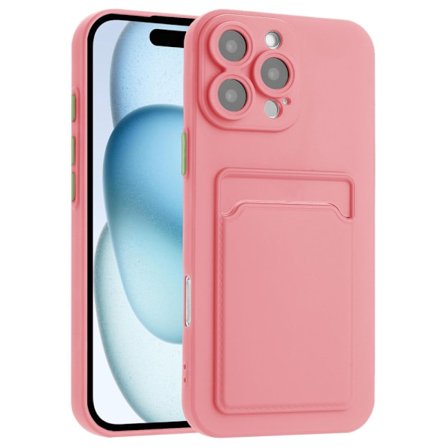 Deksel til kortholder for iPhone 16 Pro Max - Rosa