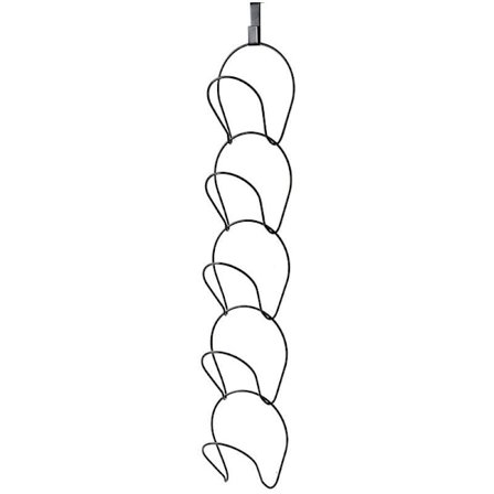 5 stk. støtteorganisator for baseballcaps, cap-henger, vegghylle, jerncaps, hattorganisator for slips, hatter, skjerf (svart)