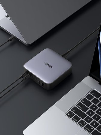 Ugreen 200W GaN hurtiglader PPS 4x USB-C, 2x USB-A, Power Delivery 3.0, Qualcomm Quick Charge 4+
