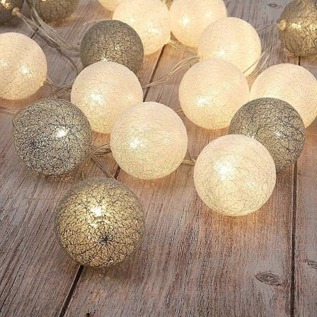 Solcells LED-ljus Juldekoration Ljus Godisfärgade Boll Bubblor LED-solcells Strängljus