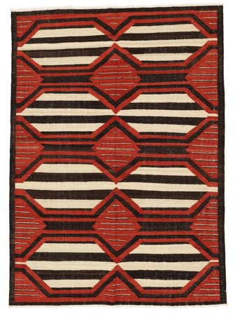 Kelim Moderne Tæppe 172X239 Sort/Mørkerød Uld, Afghanistan Carpetvista
