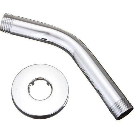 Dusjarmforlenger i rustfritt stål, dusjhodeforlenger, veggmontert forlengerslange for fast dusjhode, ruster aldri (krom) (Fww)