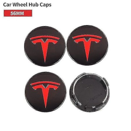 4 stk. 56 mm Bilhjul Senterdeksler For Tesla Model S X 3 Y Roadster Cybertruck Auto Felger Dekk Nav Dekor Tilbehør