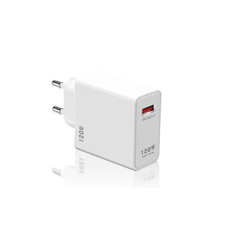 120W Snabbladdande USB-laddare, Vit EU-strömkontakt