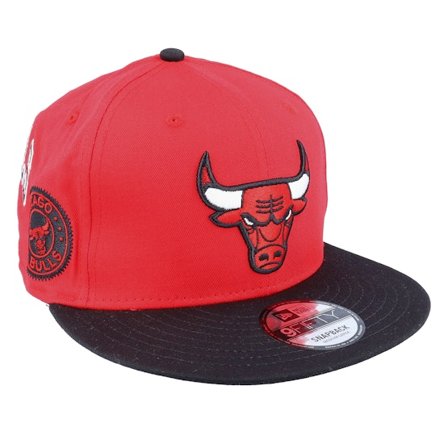 New Era - Rojo snapback Gorra - Chicago Bulls All Over Patch 9FIFTY Red/Black Snapback @ Hatstore