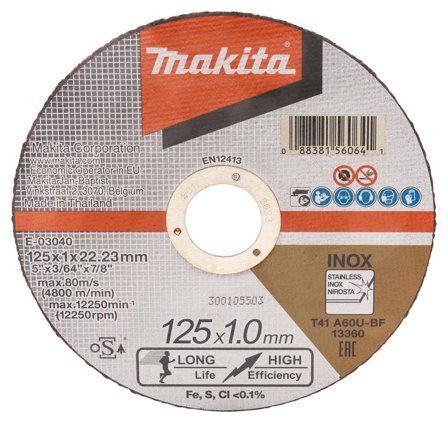 Makita E-03040-12 Kappeskive 125 x 1,0 mm, 12-pakk, Maskintilbehør & forbruk