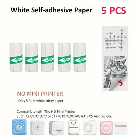 Mini Skrivare Färg Klistermärke Termiskt Papper Etikett Papper Klistermärke Fotopapper För PeriPage PAPERANG Poooli 57mm bredd Fotoskrivare