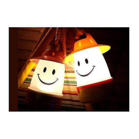 Children's Tent Cute Smiley Face Lamp Night Light Energy Saving Creative Starry(Yellow)