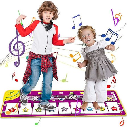 Småbarn Leksaker för 1 2 3 4 5 år gamla flickor Pojkar-piano Keyboard Dansmatta,elektronisk Musik Matta Djurberöring Lekfilt Roliga julklappar 