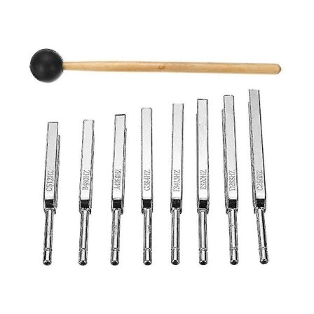 8 kpl 256-512hz Teräksiset Ääniraudat Setti Nuija Värähtelyterapia Työkalut-lian