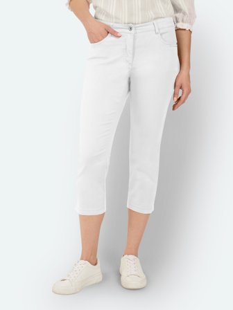 BRANDTEX - Madelaine Capri Bukser - Hvid - Straight Fit