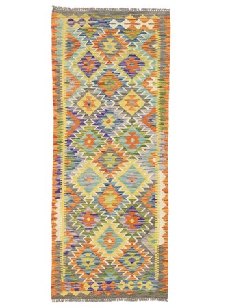 Tejida A Mano Kilim Afghan Old Style Alfombra 81X193 De Lana Marrón/Naranja Pequeño