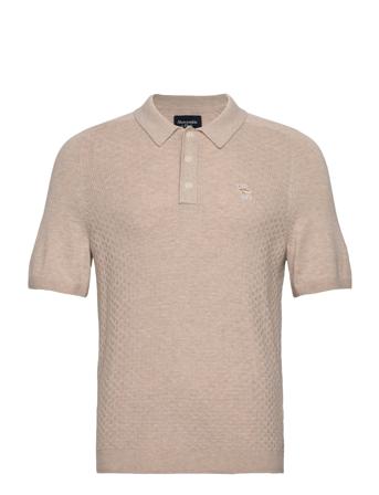 Anf Mens Sweaters Polos Short-sleeved Rosa Abercrombie & Fitch*Betinget Tilbud