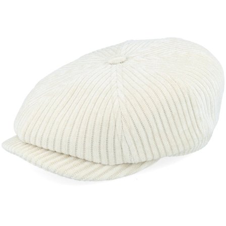Stetson - White flatcap Caps - Hatteras Corduroy Jersey Wool White Flat Cap @ Hatstore