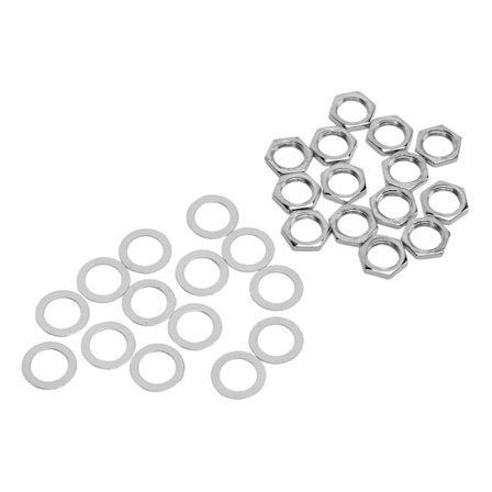 Mutter- og skivesett Instrumentkontakt Koblingsfester for elektrisk gitarbass M9 Hunn-gjenge Sølv