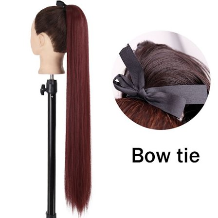 MERISIHAIR 55 85cm synteettinen poninhäntä pitkä suora viini punainen blondi ponipyrstö hiuspidennykset lämmönkestävä kortehiuskorte