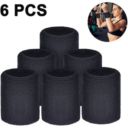 st Armband Svettband Sportarmband för Fotboll Basket Löpning Svart