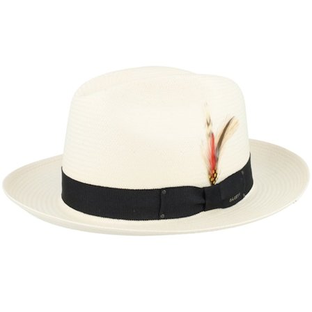 Bailey - Beige straw Hat - Hanson Natural/Black Straw Hat @ Hatstore