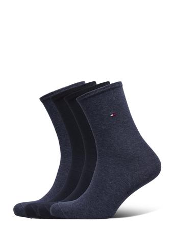 Th Women 4P Sock Ecom Underwear Socks Regular Socks Blå Tommy Hilfiger