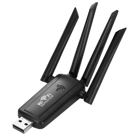 wifi-forlænger, trådløs USB4 signalforstærker 300mbps (sort)
