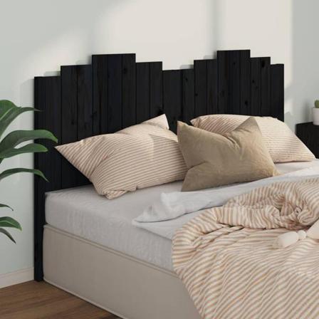 Vidaxl Sänggavel Svart 186x4x110 Cm Massiv Furu Svart