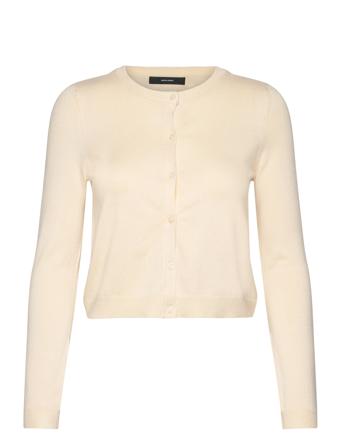 Vmglory Ls O-Neck Short Cardigan Ga Cream Vero Moda