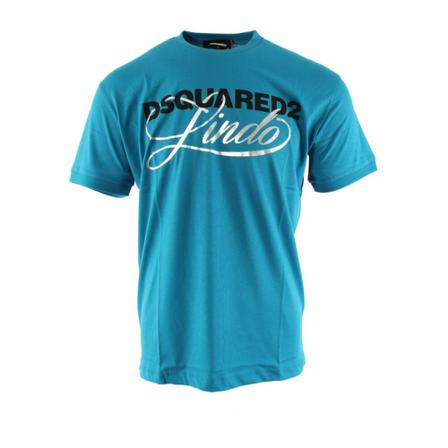 Dsquared2, Dsquared 2 T-shirt Blauw, Heren, Maat:M,Katoen