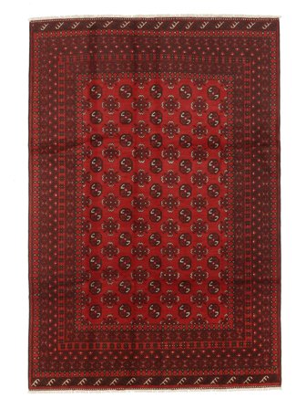 Oosters Afghan Fine Vloerkleed 197X294 Donkerrood/Zwart Wol, Afghanistan