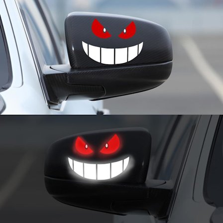 Pieces Bil Eksteriør Dekaler Bil Dekal Humor Bil Dekal Monster Smiley Bil Dekaler for Bil Dekor Dekaler (Rød)