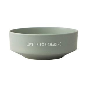 Design Letters Medium Green Love Is For Sharing Favorite Bowl One Size - Tableware - One size - Green - Junge
