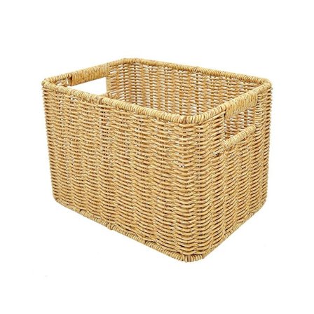 Opbevaringskurv Håndvævet Rattan Flettet Kurv Desktop Organiserende Kasse Forskellige Genstande Arrangement Nest