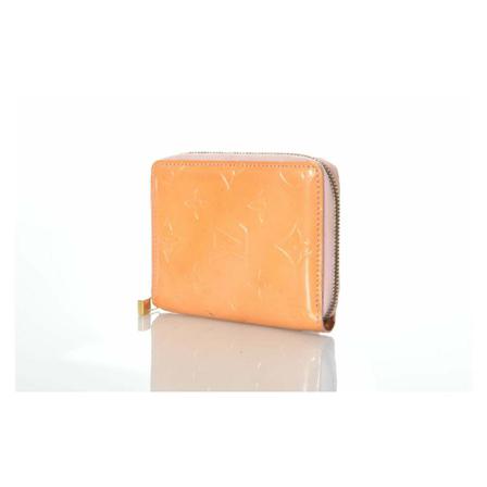 Louis Vuitton Vintage, Pre-owned Zippy Wallet Vernis Leather 9 x 11 cm Oranje, Dames, Maat:ONE Size