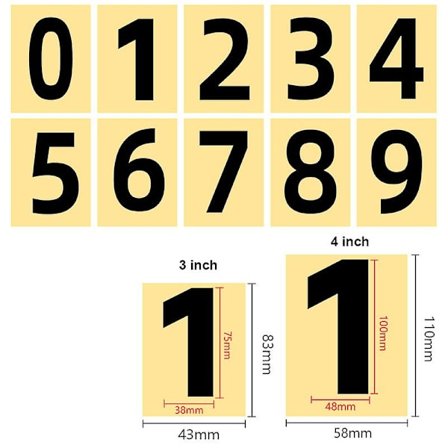 Reflekterende postkassenumre til udendørs brug, 5 sæt vandtætte postkassenummerklistermærker
