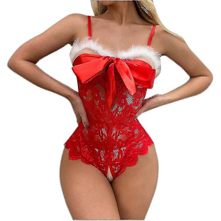 Dame Mote Sexy Undertøysett Juleundertøy Rollespill Undertøysett Sexy Damekostymer Rød Rutete Tw-ZZY